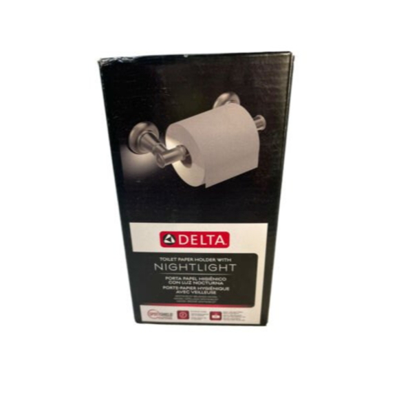 Delta Toilet PaperHolder with Nightlight Spot shield brushed nickel EXTLED50-BN - Picture 1 of 4